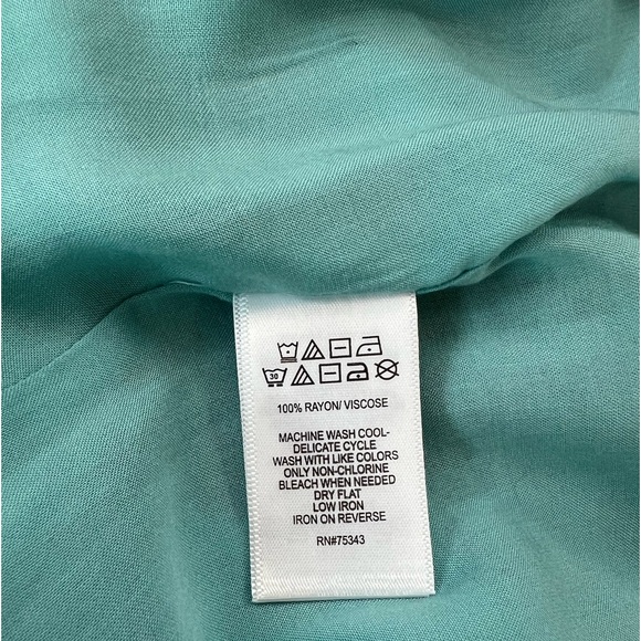 Cynthia Rowley size 10 -Boho Paisley Dress - fully lined - Teal/Beige/Pink - Picture 7 of 8